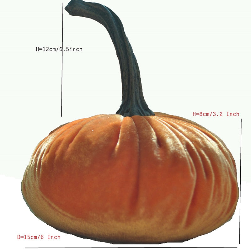 Handmade velvet decorative pumpkin
